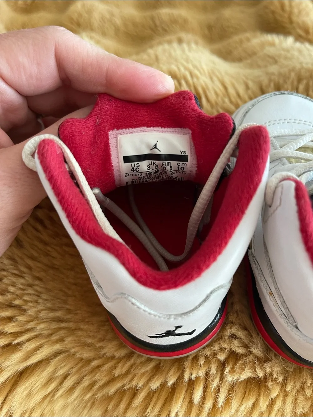 Nike Kids White and Red High-Top Sneakers